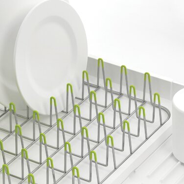 Регулируемая сушилка для посуды бело-зеленая Extend Joseph Joseph