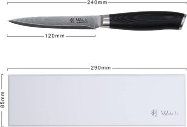 Профессиональный поварской нож из настоящей японской дамасской стали с рукояткой из микарты 12 см Wakoli Mikata