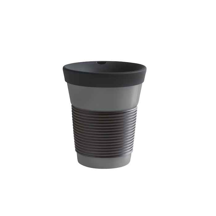 Чашка 0,35 л, с крышкой черно-серая Сupit To Go Mugs Magic Grip Kahla