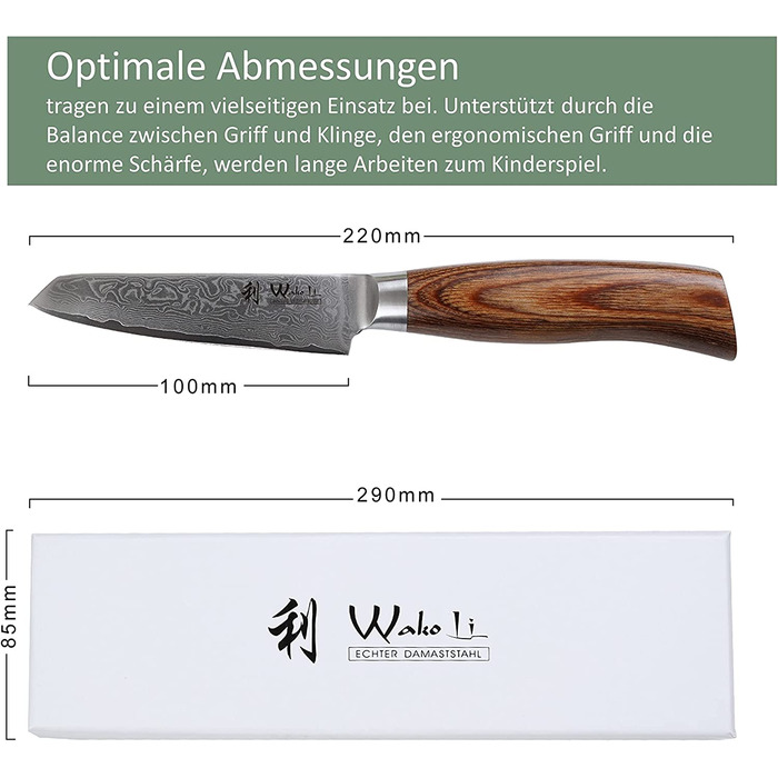 Поварской нож из 67 слоев дамасской стали 10 см EDIB Pro Mukimono Wakoli