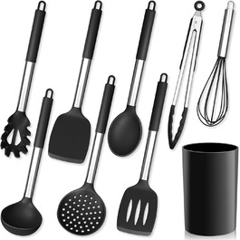 Набор силиконовых кухонных принадлежностей 9 предметов, черный Herogo