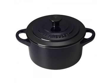 Мини-кокотница с крышкой 10 см, черная Black Le Creuset