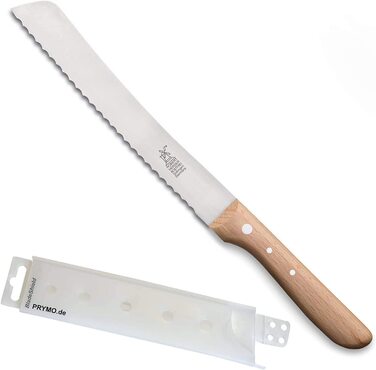 Нож для хлеба Windmill из нержавеющей стали, рукоять из красного бука, 19.5 см, с защитой лезвия prymo. de®