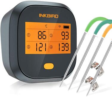 Термометр для гриля Inkbird IBBQ-4T, с защитой от брызг IPX3, 4 зонда