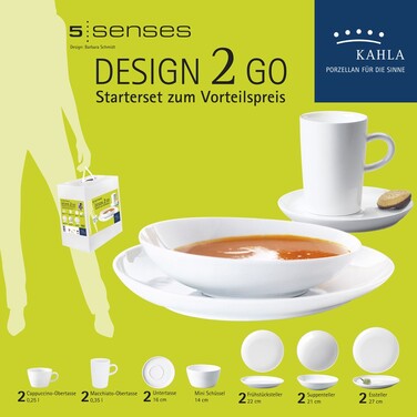 Набор столовой посуды 14 предметов белый Five Senses Design 2 Go Kahla
