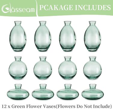 Набор ваз для цветов 12 предметов Glasseam