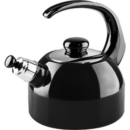 Чайник со свистком 2 л 18 см, эмаль черная Riess 0543-022