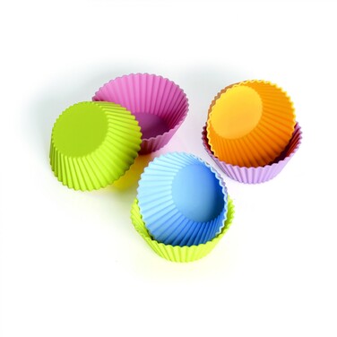 Набор разноцветных силиконовых формочек для выпечки маффинов, 6 шт 7 см Creativ Kaiser