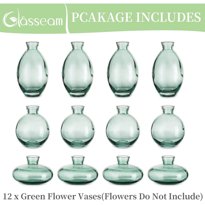 Набор ваз для цветов 12 предметов Glasseam