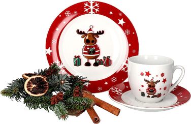 Кофейный рождественский сервиз Van Well Elch 18 предметов