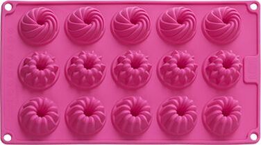 Форма для выпечки кексов маленькая, розовая, RBV Birkmann
