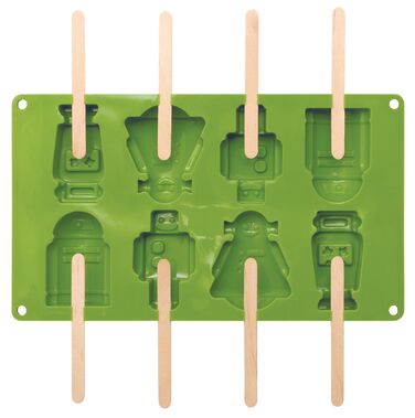 Форма для выпечки кексов-роботов, 17 предметов, 30 x 17 x 1,8 см, зеленая, RBV Birkmann