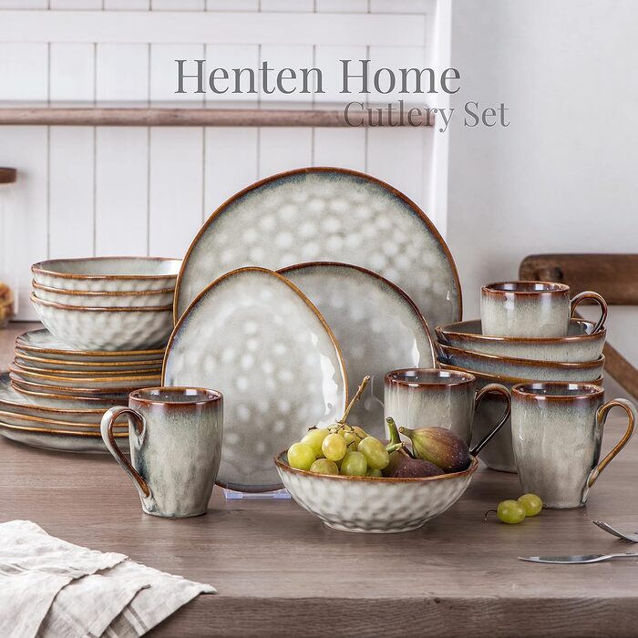 Набор тарелок  28 см, 4 предмета, бежевые Henten Home