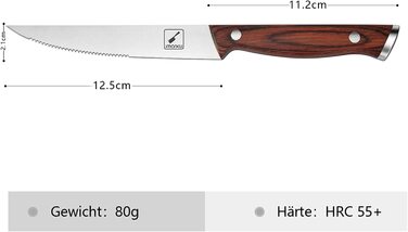 Набор ножей для стейка imarku, 6 предметов, из немецкой нержавеющей стали и деревянной ручкой