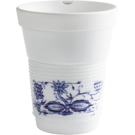 Чашка 0,35 л, с крышкой белая с синими узорами Сupit To Go Mugs Magic Grip Kahla