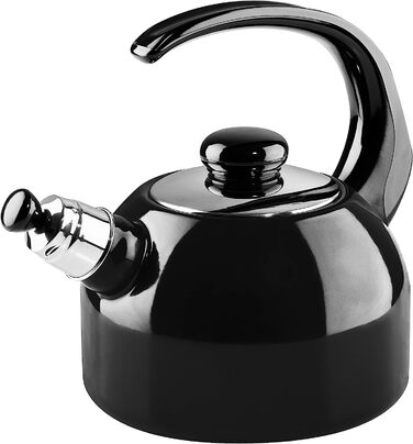 Чайник со свистком 2 л 18 см, эмаль черная Riess 0543-022