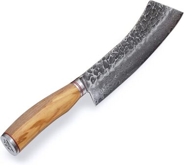 Профессиональный поварской нож из настоящей японской дамасской стали с рукояткой из оливкового дерева 22,5 см Wakoli HS Series Hakata Bocho