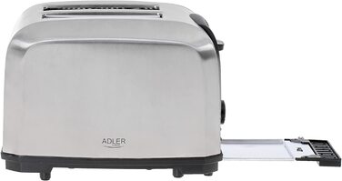 Тостер JUNG ADLER AD3222 / 1000 Вт / на 2 ломтика / с насадкой для булочек / 3 режима