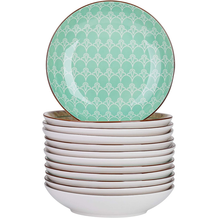 Набор обеденных тарелок 12 предметов, светло-зелёный Tulip Vancasso