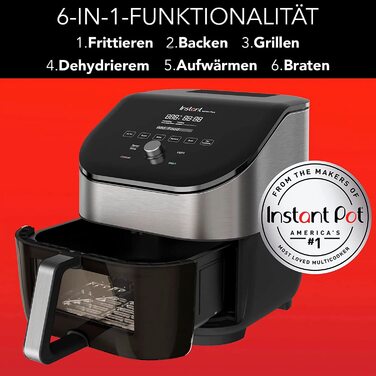 Фритюрница Instant Vortex Plus ClearCook / 5,7 л / 6 в 1 / 1700 Вт