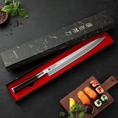 Филейный нож 30 см, с защитой лезвия из березы Yanagiba HE XINZUO