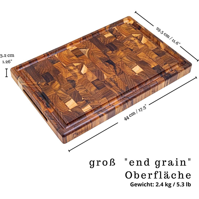 Деревянная разделочная доска Erreke с поддоном для сбора 44x29 см