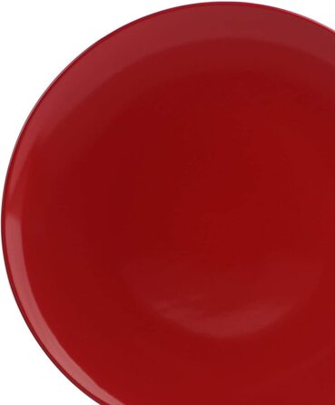 Набор керамических тарелок Amazon Basics на 6 человек, 18 предметов, пожарно-красный