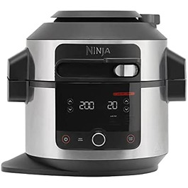 Фритюрница Ninja Foodi 11-в-1 с умной кршкой OL550EU, 3 режима, 11 функций приготовления, 6 литров, кономия до 75 затрат на лектронергию, одиночная мультиварка 11-в-1, 6 л