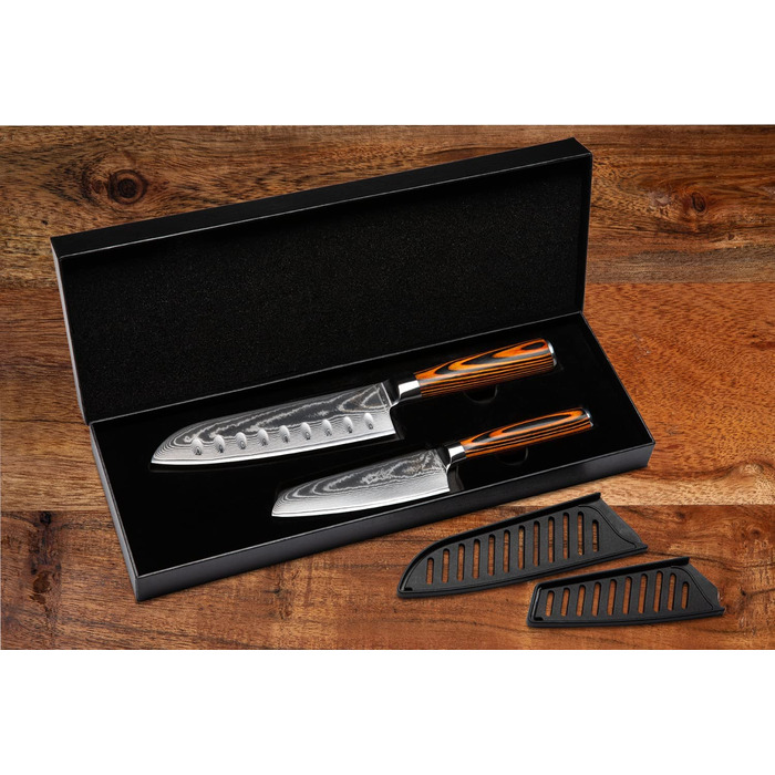 Набор Wolfblood 2 ножа из 67 слоев дамасской стали, 30 см и 24 см