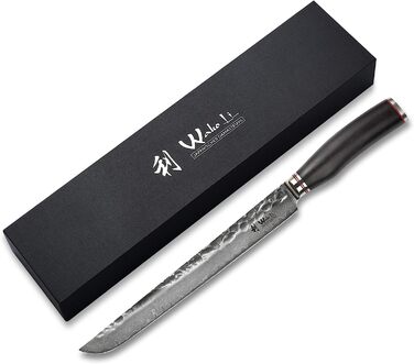 Профессиональный поварской нож из настоящей дамасской стали с рукояткой из дерева пакка 27,5см Wakoli Hamokiri