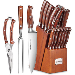 Набор кухонных ножей с ножницами и затачивающим блоком 12 предметов D.Perlla